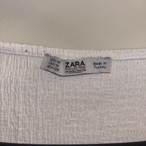 ⭐️Zara white deep v-neck blouse - Picture 2 of 3